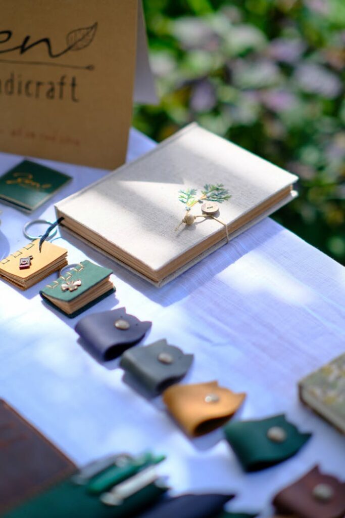 Mastering the First Impression: Your intriguing post title goes here Elegant display of handcrafted notebooks and leather goods, bathed in natural sunlight, ideal for creative inspiration.